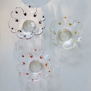 PartyLite Garden Whimsy Tealight Trio - Purple, Yellow, Orange Accents